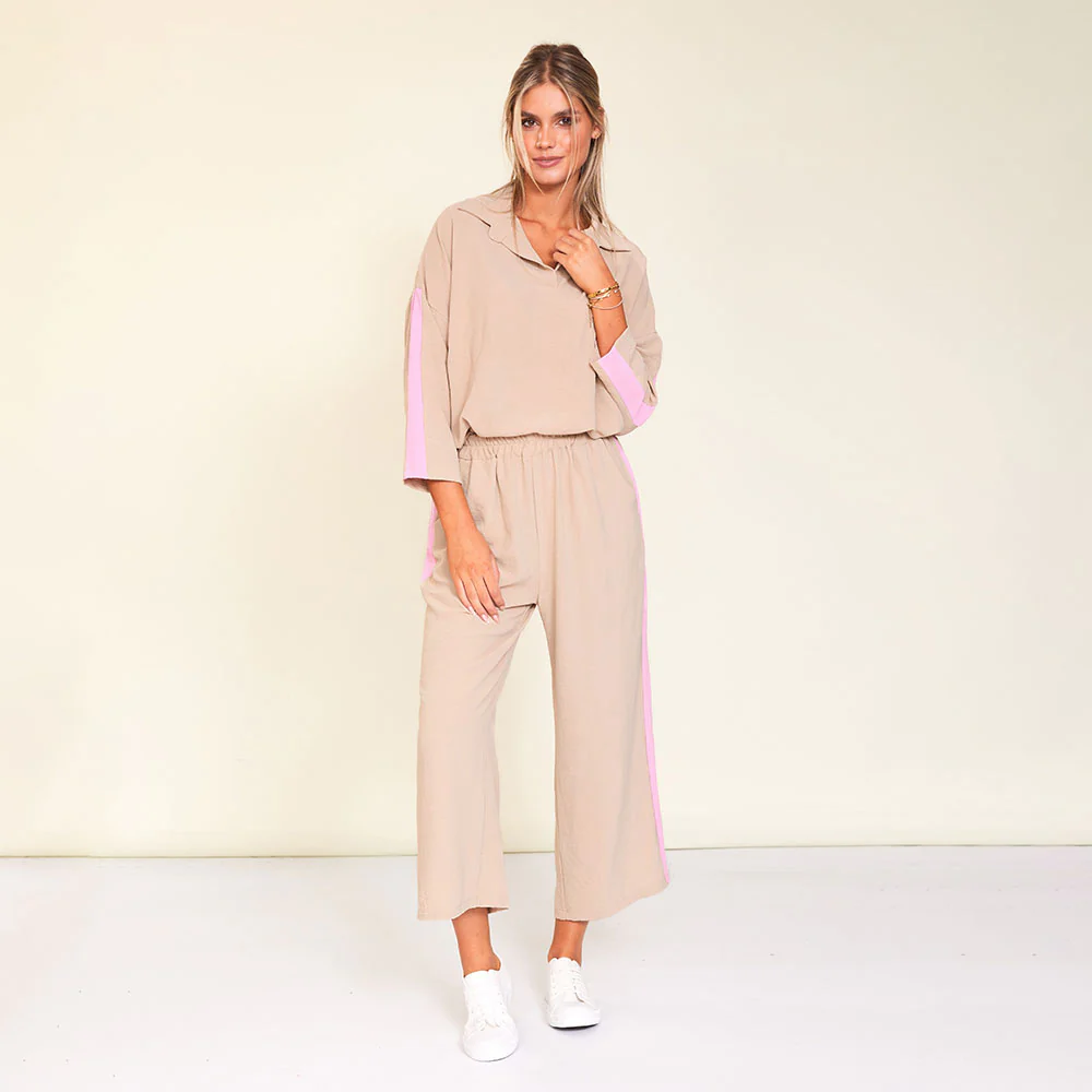 Clara Co-Ord (Cream/Pink Stripe) - Image 5