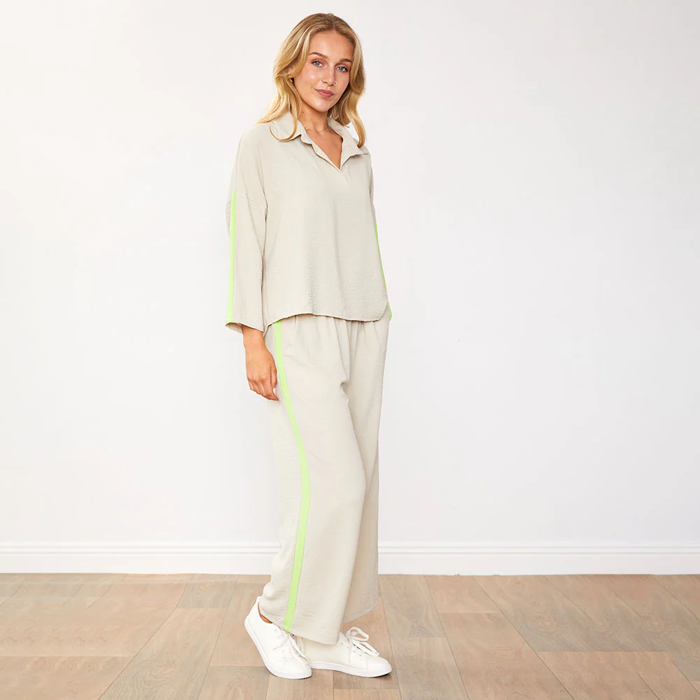 Clara Co-Ord (Latte/Lime) - Image 6