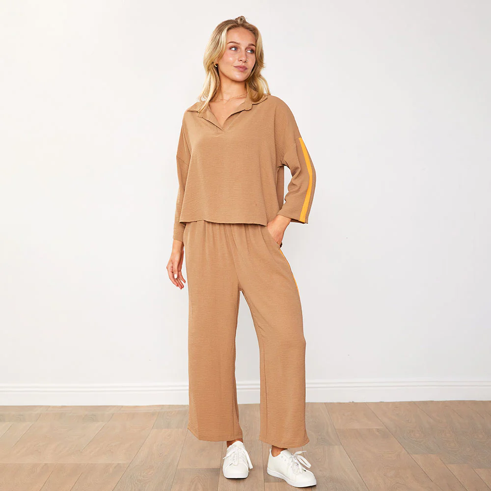 Clara Co-Ord (Mocha/Orange) - Image 2