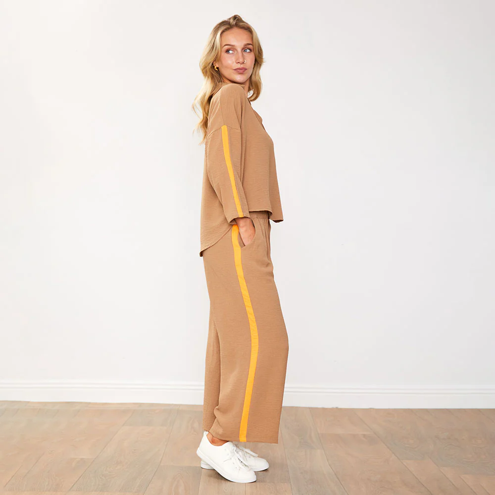 Clara Co-Ord (Mocha/Orange) - Image 3