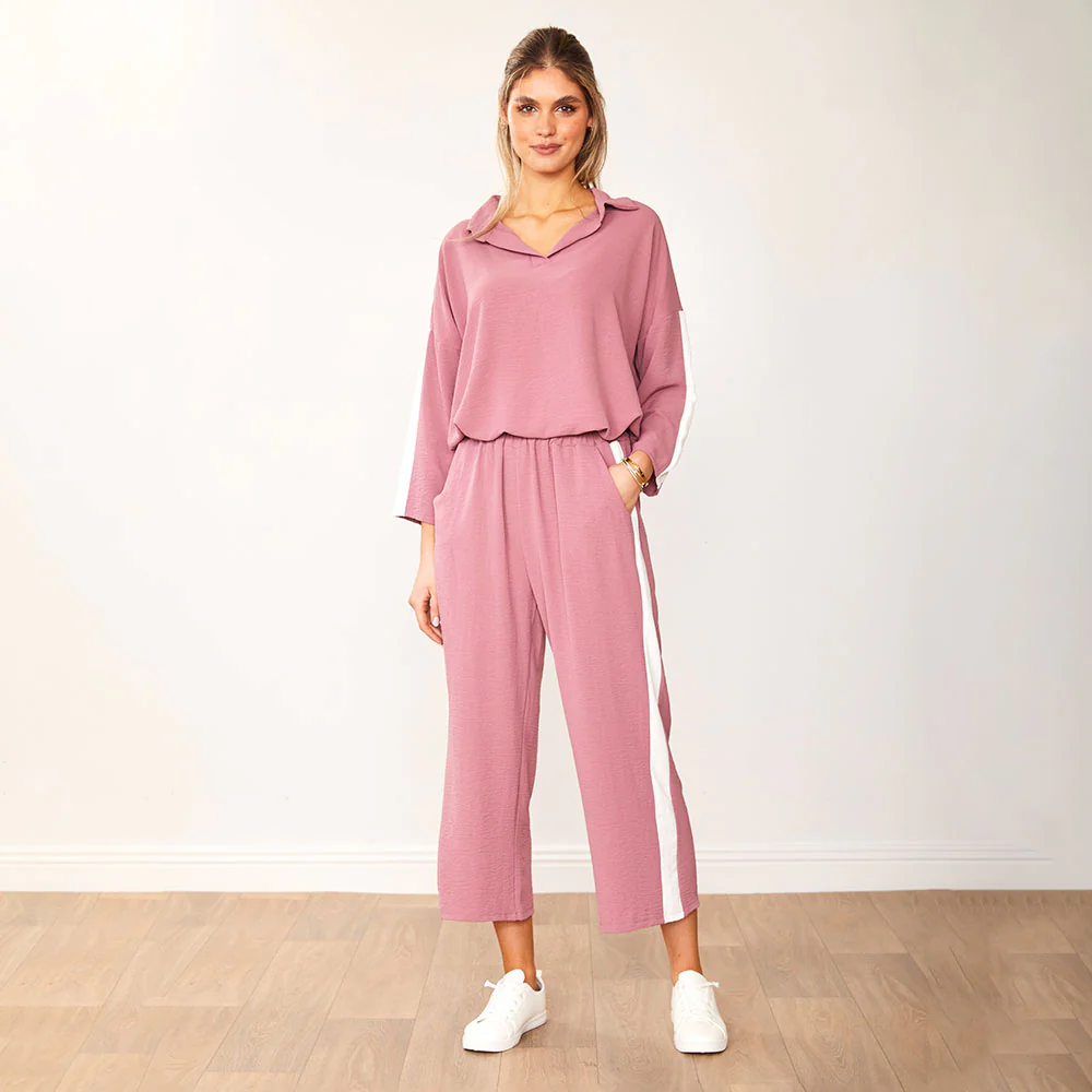Clara Co-Ord (Mauve & White) - Image 3