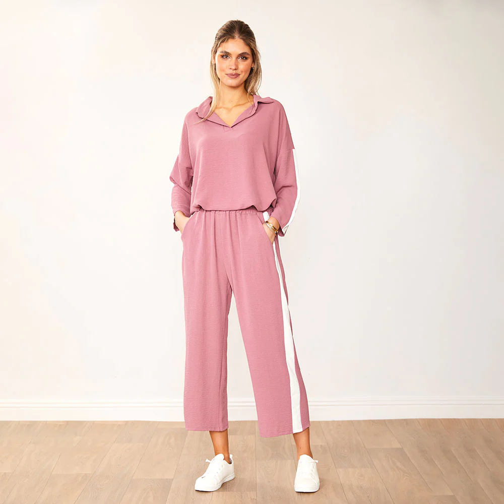 Clara Co-Ord (Mauve & White) - Image 5