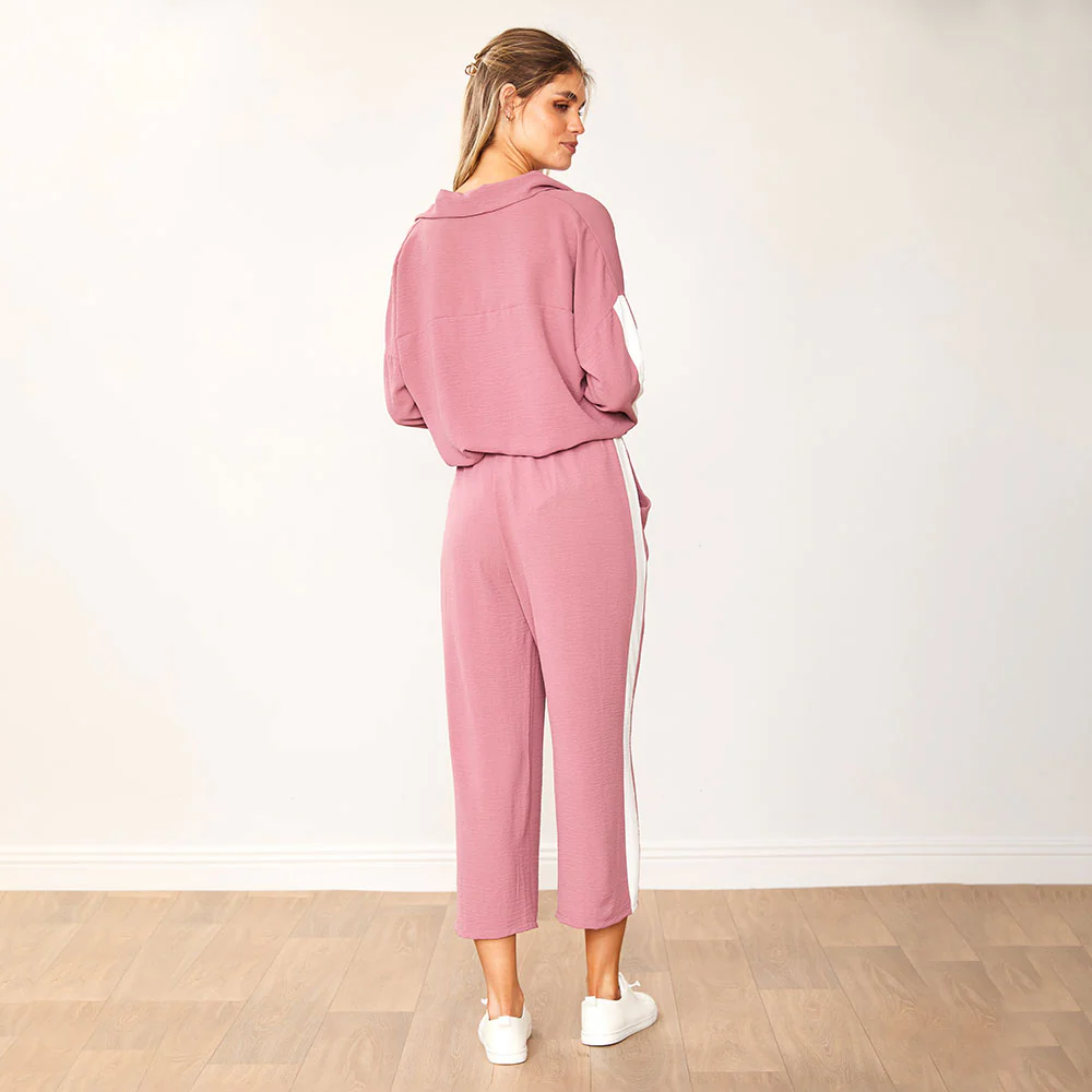 Clara Co-Ord (Mauve & White) - Image 7