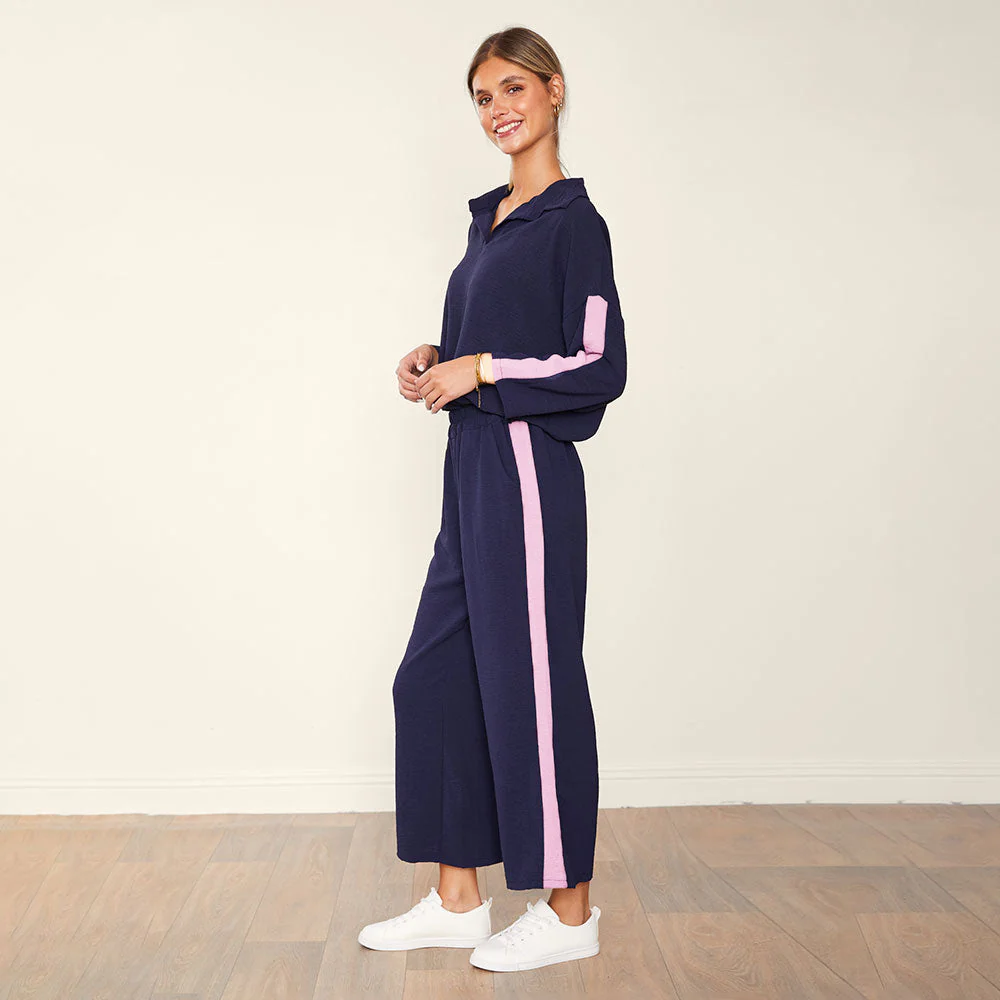 Clara Co-Ord (Navy & Baby Pink)