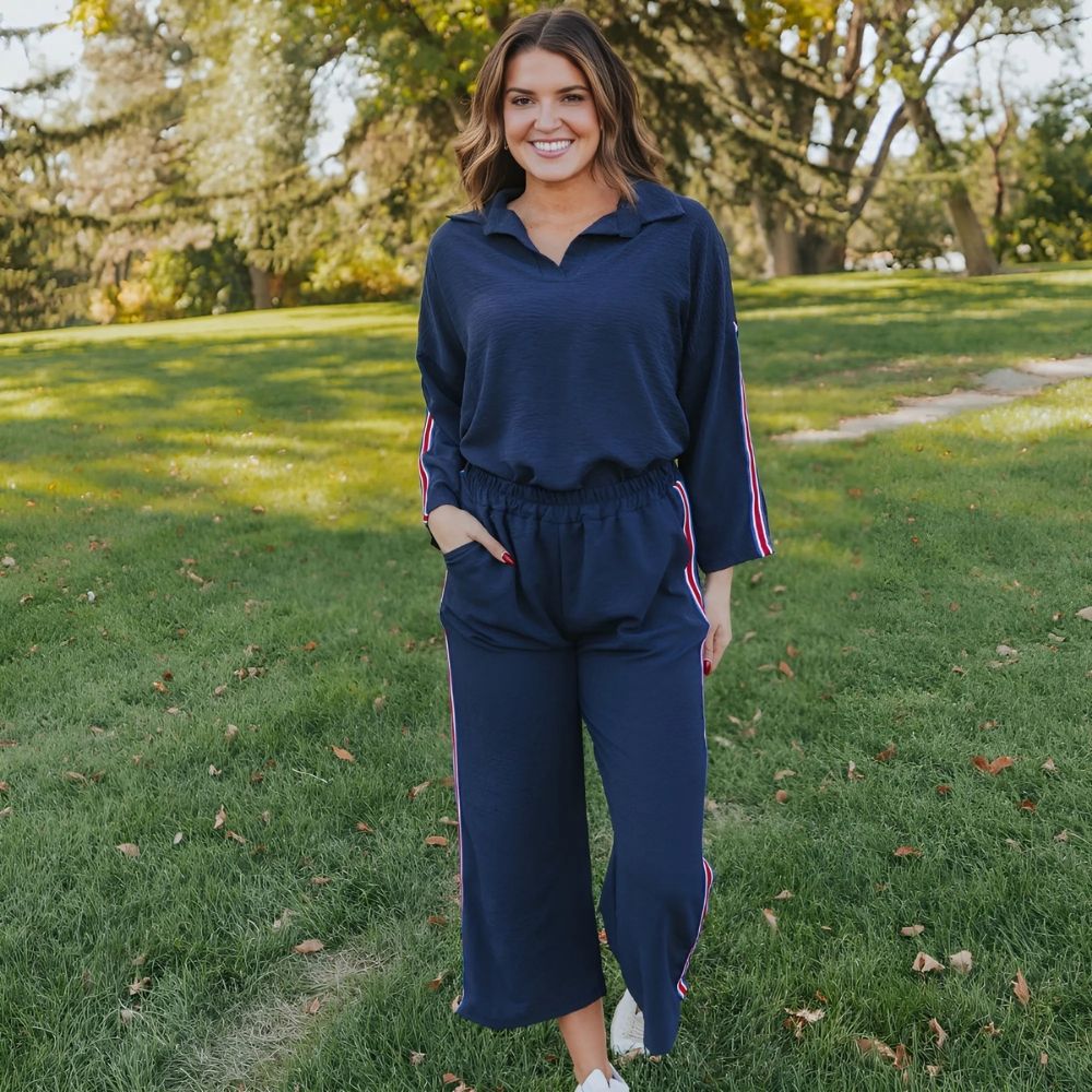 Clara Co-Ord (Navy & Red) - Image 11