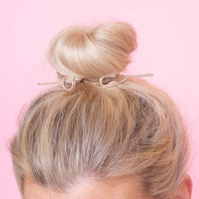 Clara Messy Bun Hair (Rose Gold) - Image 2