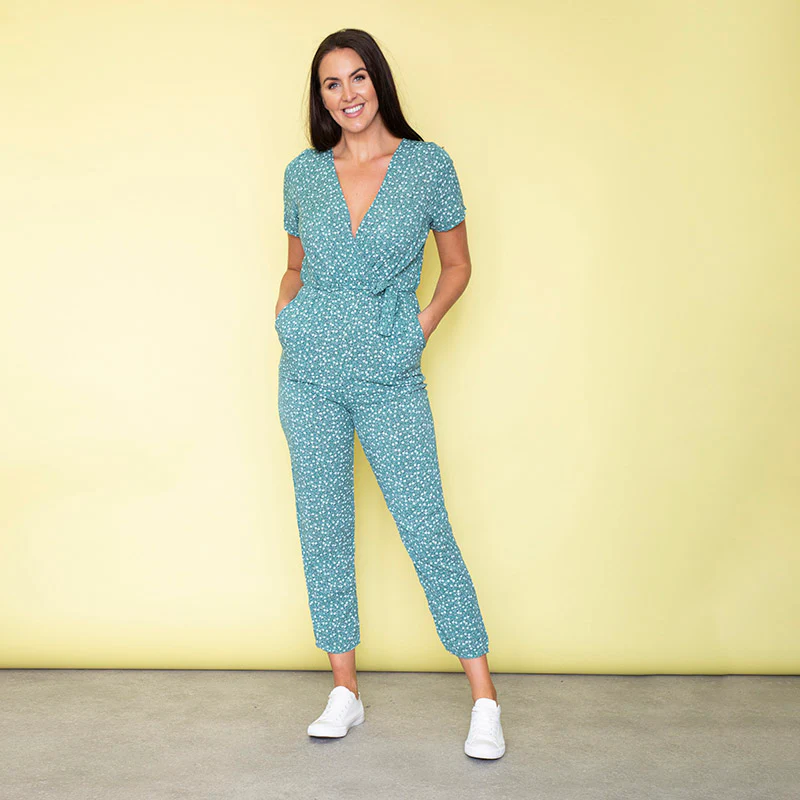 Vibra Floral Jumpsuit (Mint)