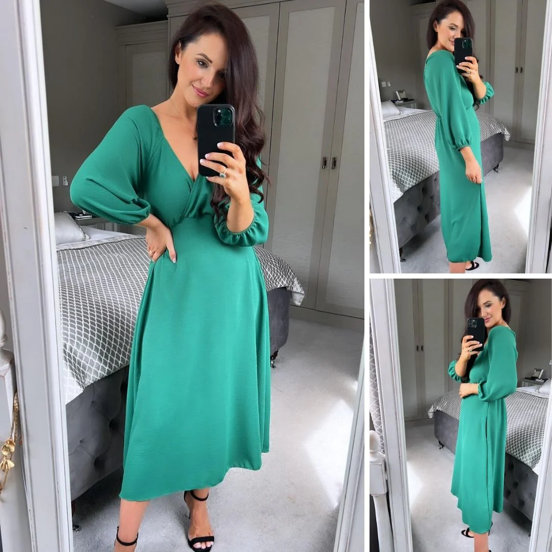 Reece Dress (Forest Green) - Image 10