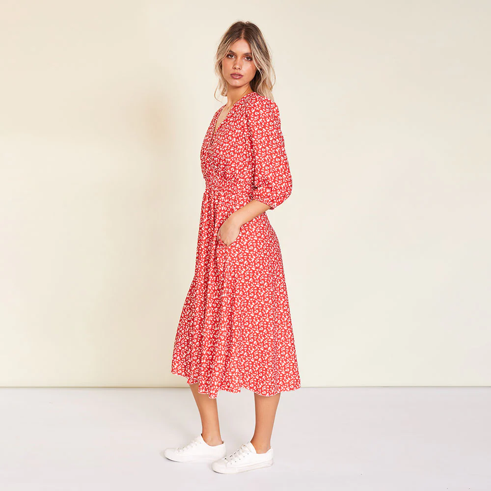 Daisy Dress (Red Floral) - Image 7