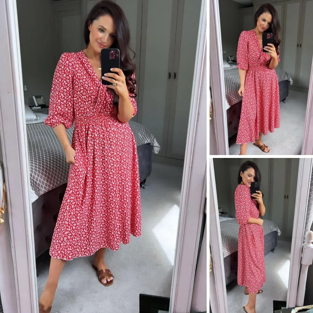 Daisy Dress (Red Floral) - Image 9
