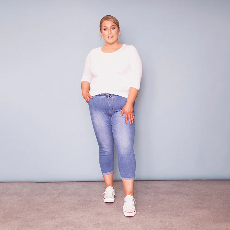 Lena Relaxed Crop Skinny Jean (Light Blue) - Image 10