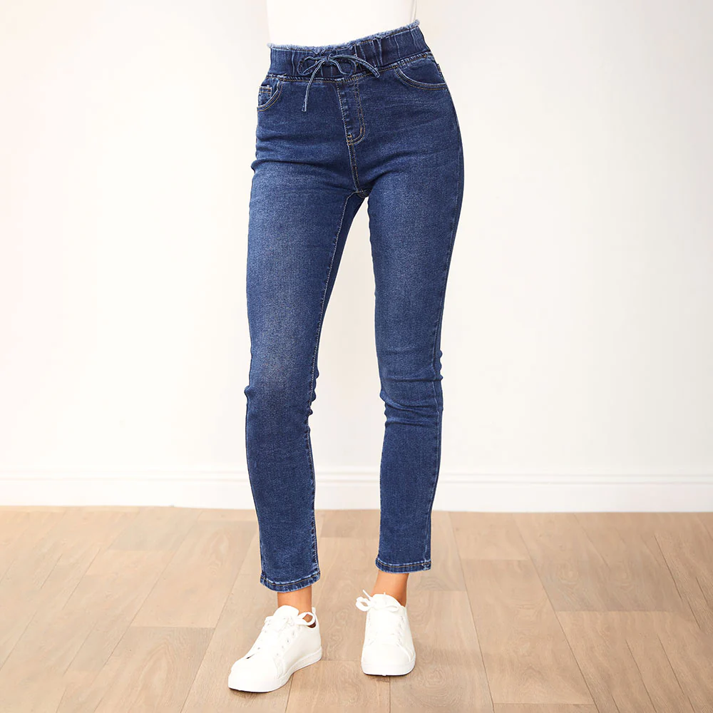 Dana Drawstring Classic Jeggings (Dark Blue) - Image 15