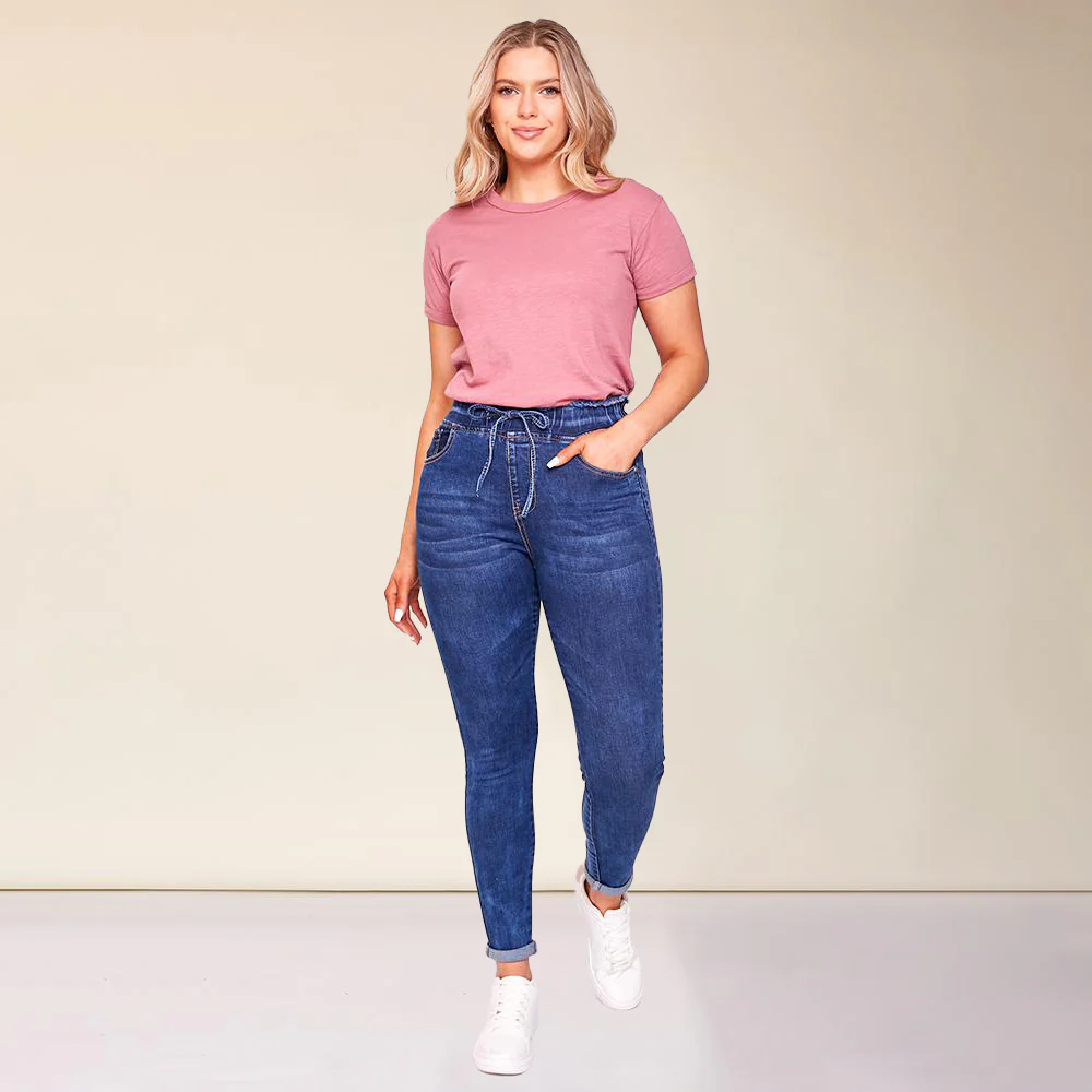 Dana Drawstring Classic Jeggings (Dark Blue) - Image 18