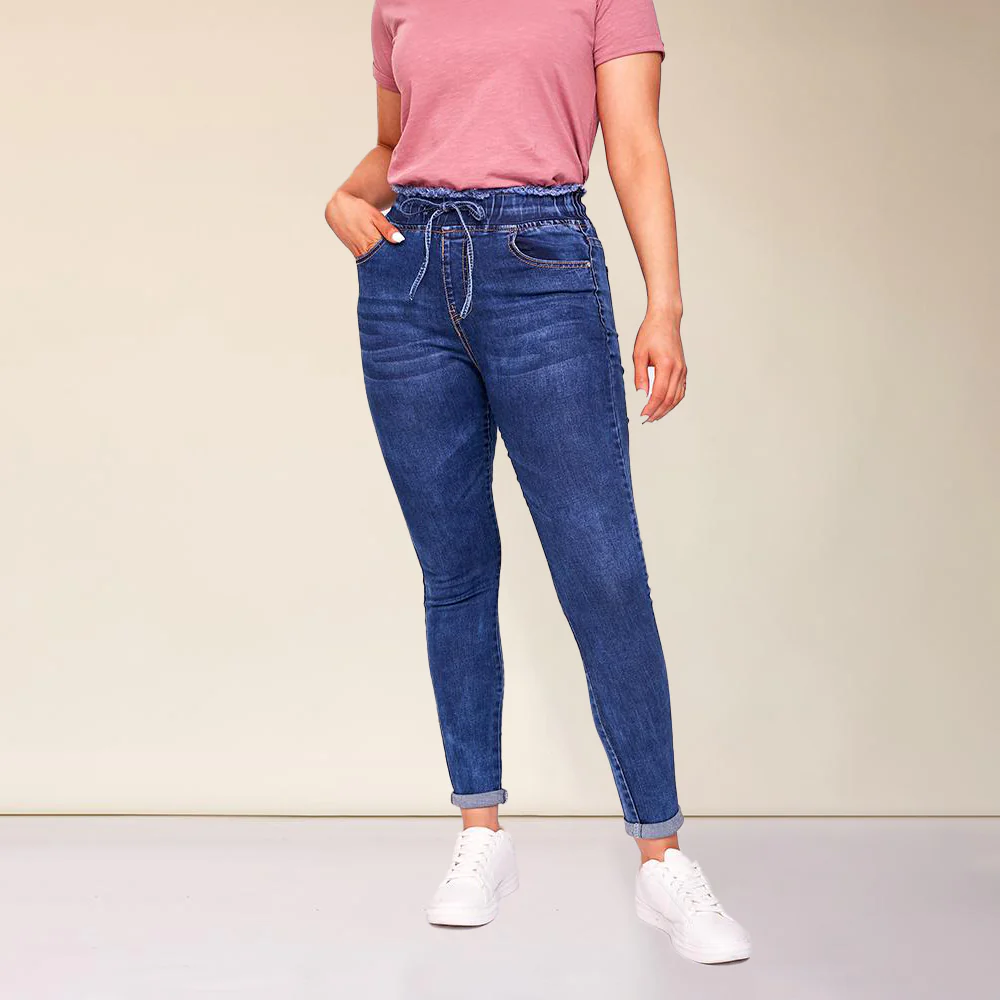 Dana Drawstring Classic Jeggings (Dark Blue) - Image 19