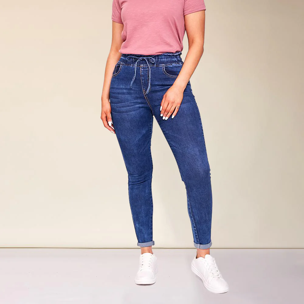 Dana Drawstring Classic Jeggings (Dark Blue) - Image 20