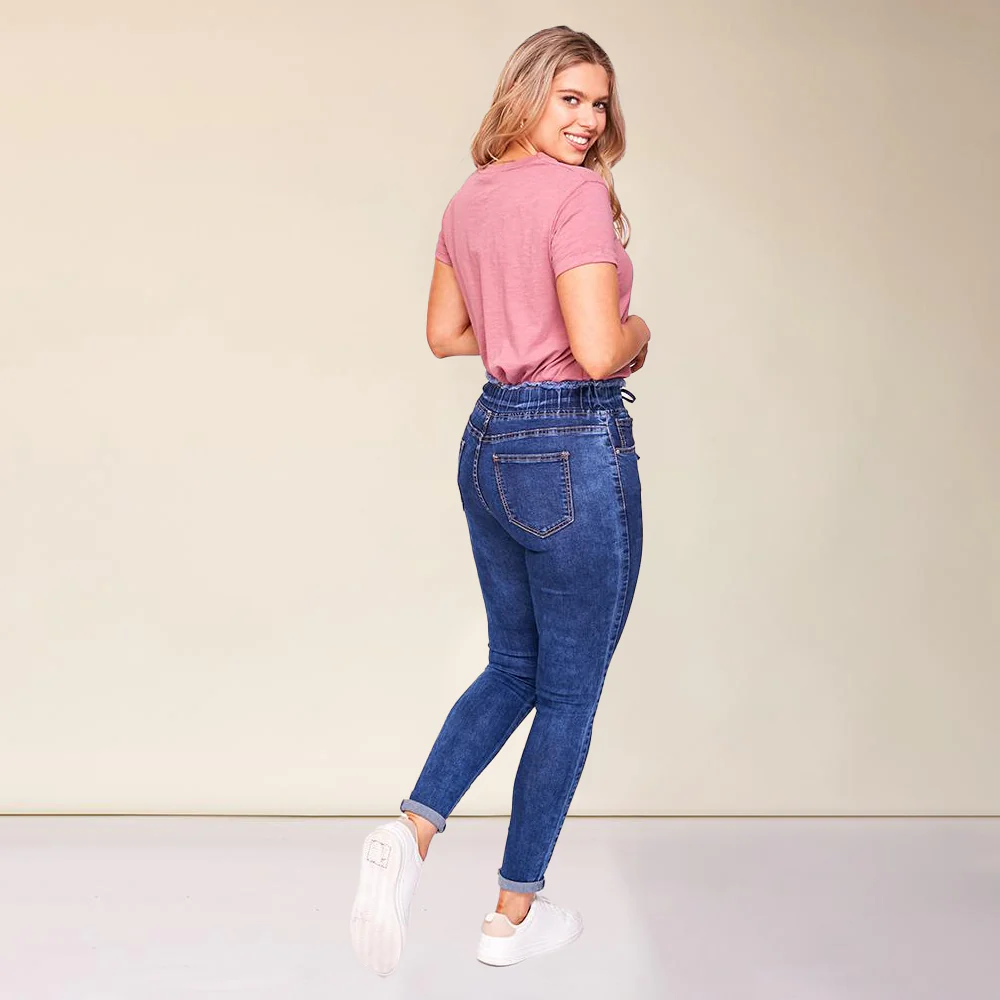 Dana Drawstring Classic Jeggings (Dark Blue) - Image 23