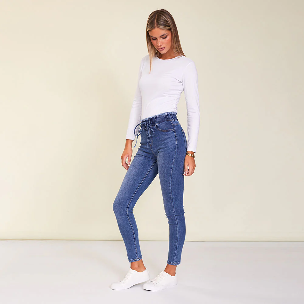 Dana Drawstring Classic Jeggings (Blue) - Image 24