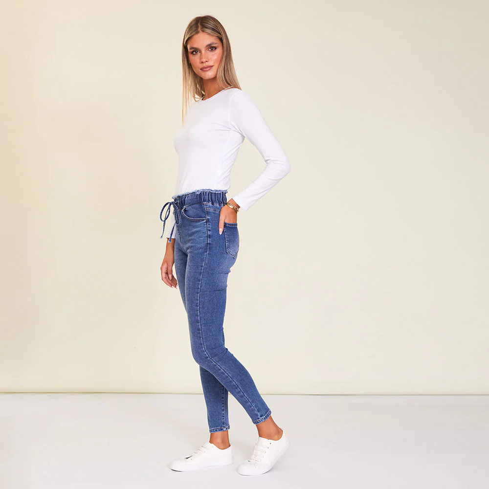 Dana Drawstring Classic Jeggings (Blue) - Image 25