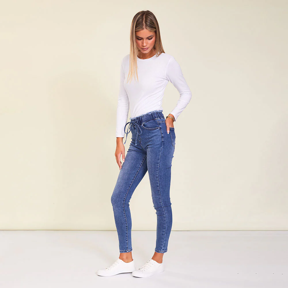 Dana Drawstring Classic Jeggings (Blue) - Image 26