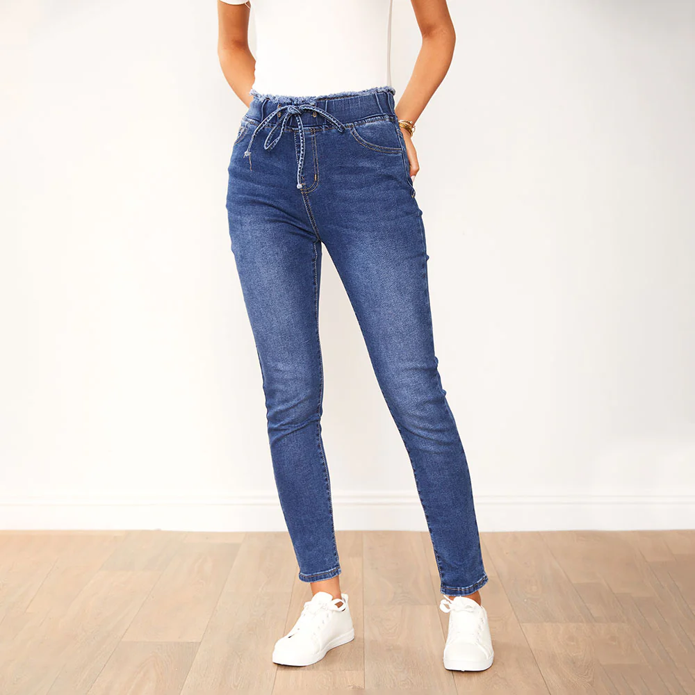 Dana Drawstring Classic Jeggings (Blue) - Image 35