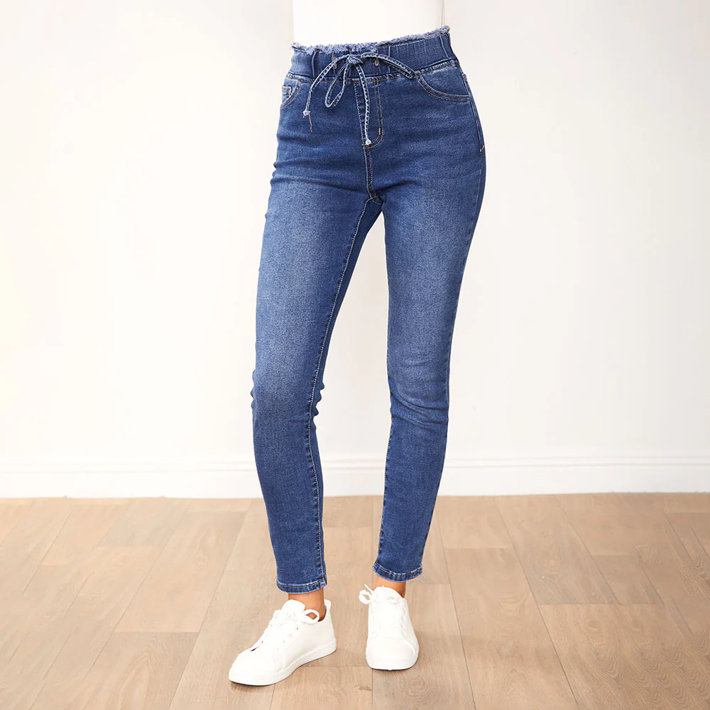Dana Drawstring Classic Jeggings (Blue) - Image 36