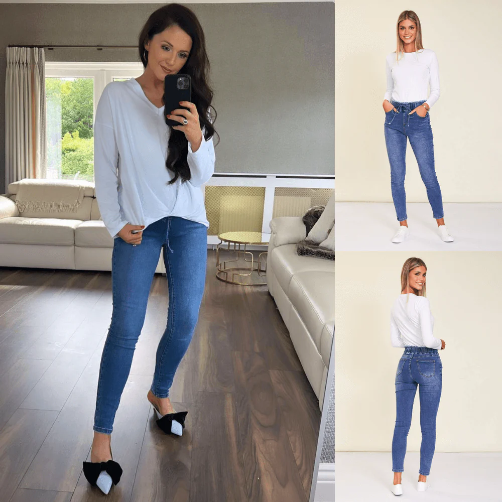 Dana Drawstring Classic Jeggings (Blue) - Image 7