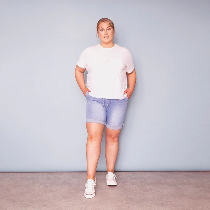 Phoebe Elastic Waist Shorts (Light Blue) - Image 6
