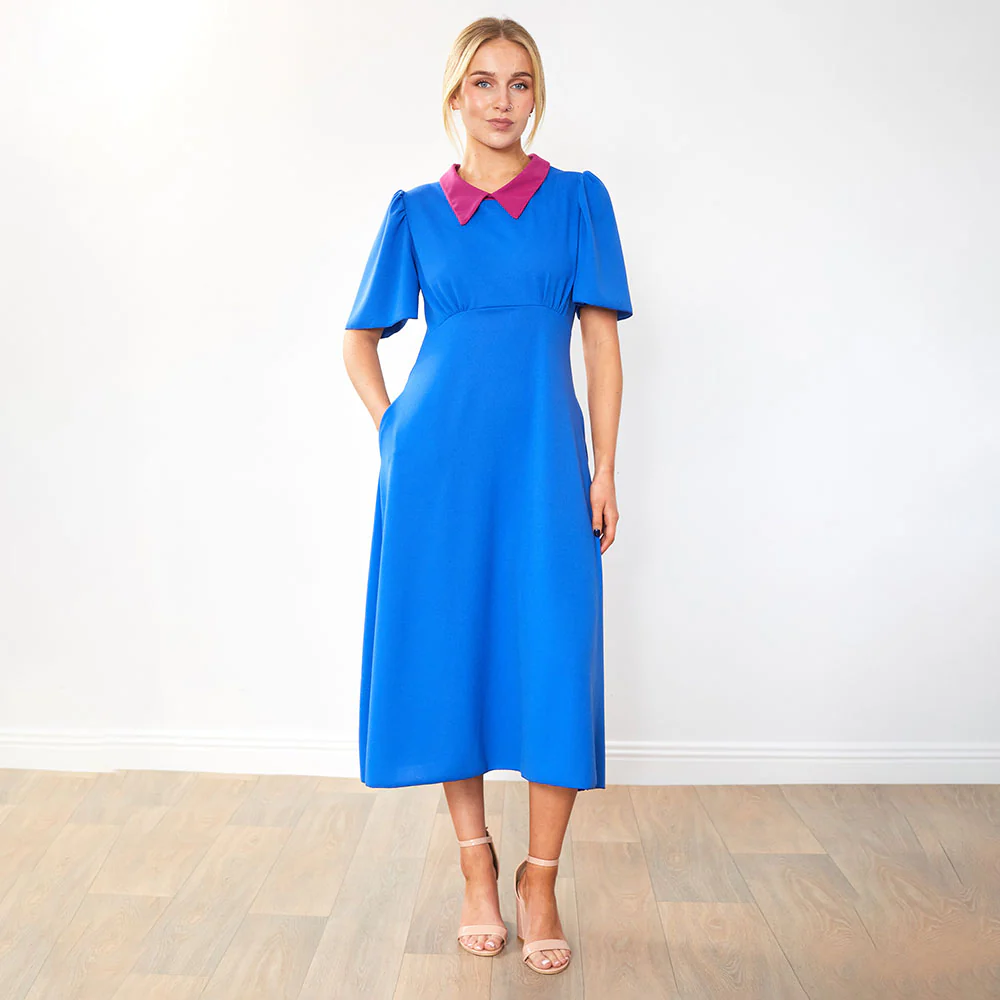 Dawson Dress (Cobalt/Ruby Collar) - Image 2