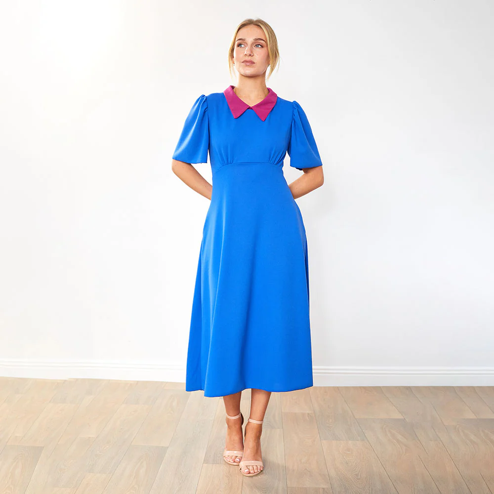Dawson Dress (Cobalt/Ruby Collar) - Image 4