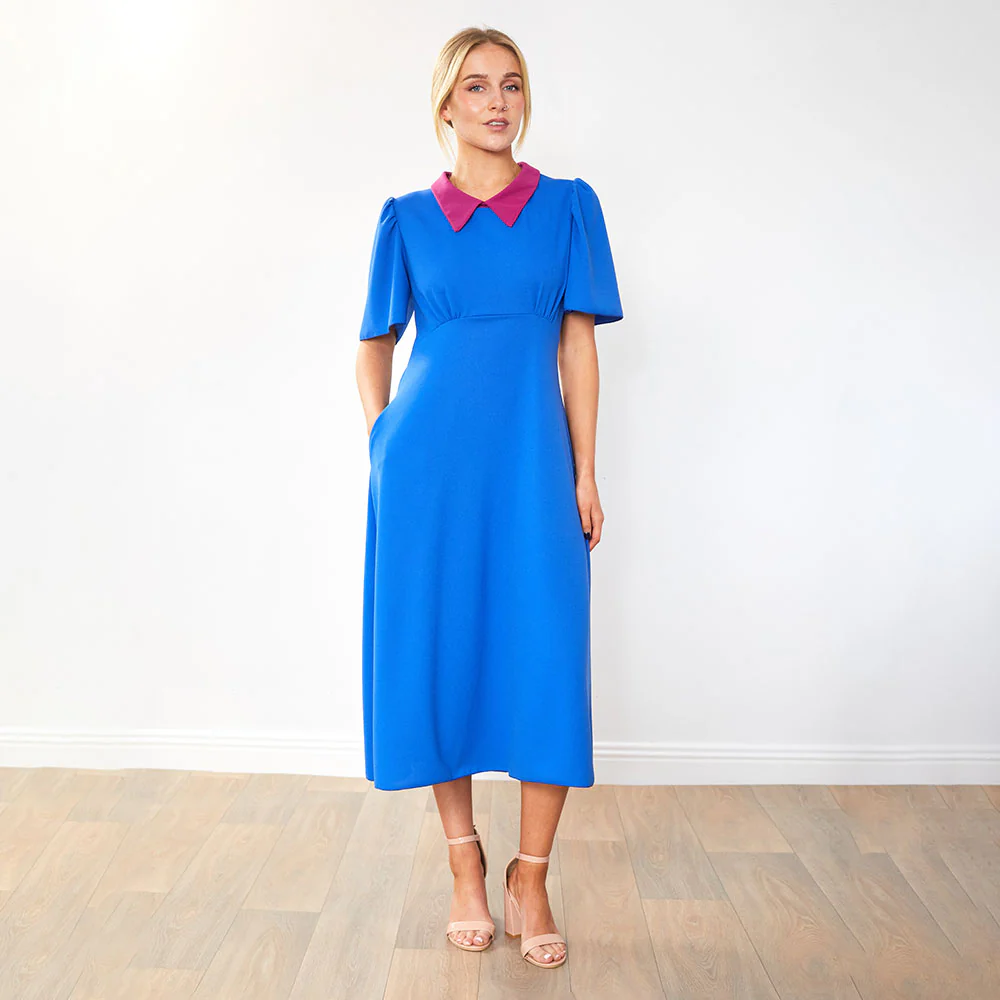 Dawson Dress (Cobalt/Ruby Collar) - Image 5