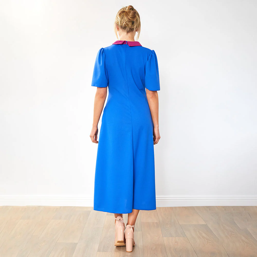 Dawson Dress (Cobalt/Ruby Collar) - Image 6