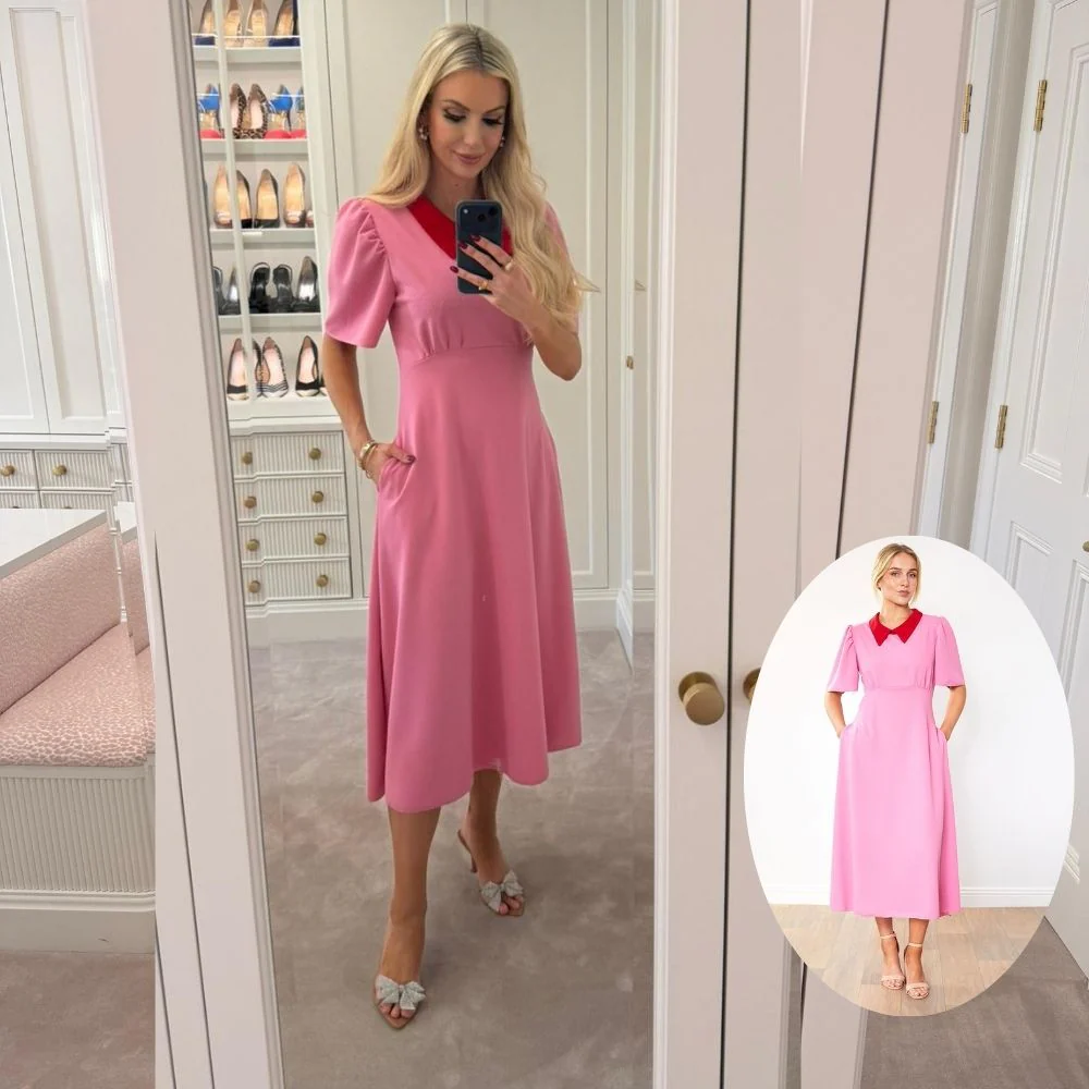 Dawson Dress (Pink/Red Collar) - Image 2
