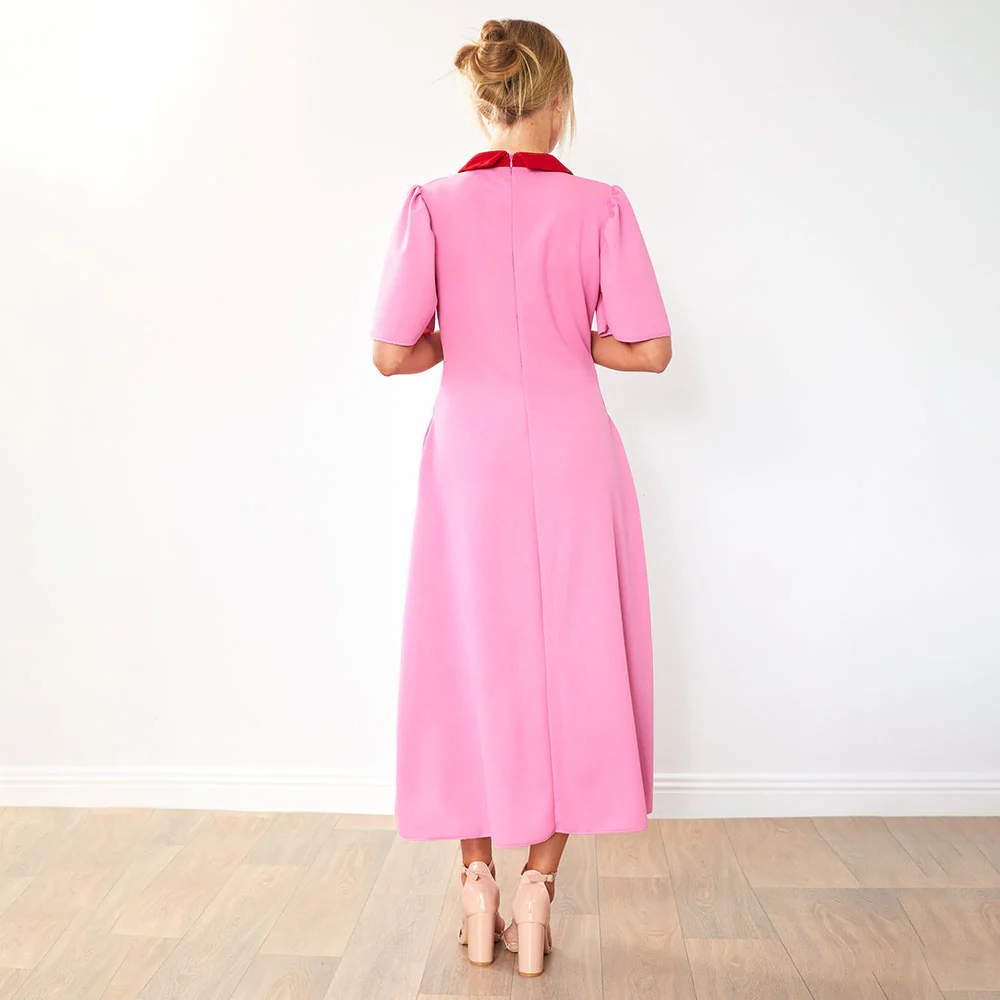 Dawson Dress (Pink/Red Collar) - Image 7