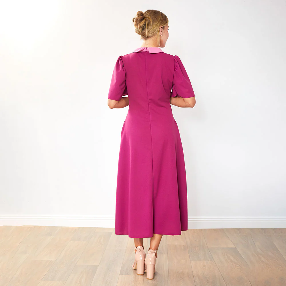Dawson Dress (Ruby/Pink Collar) - Image 8