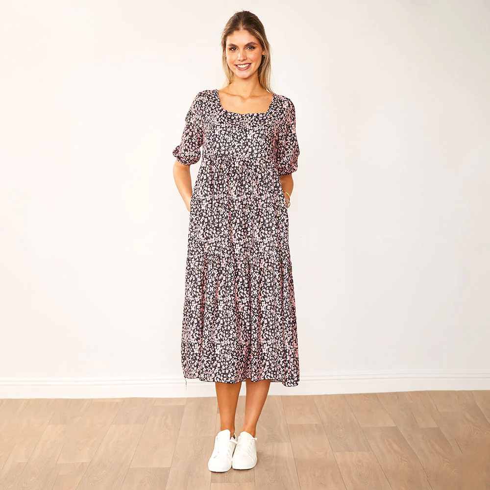 Delta Dress (Black Floral) - Image 2