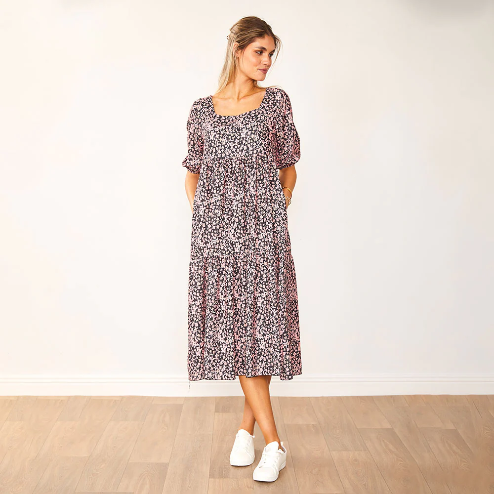 Delta Dress (Black Floral) - Image 3