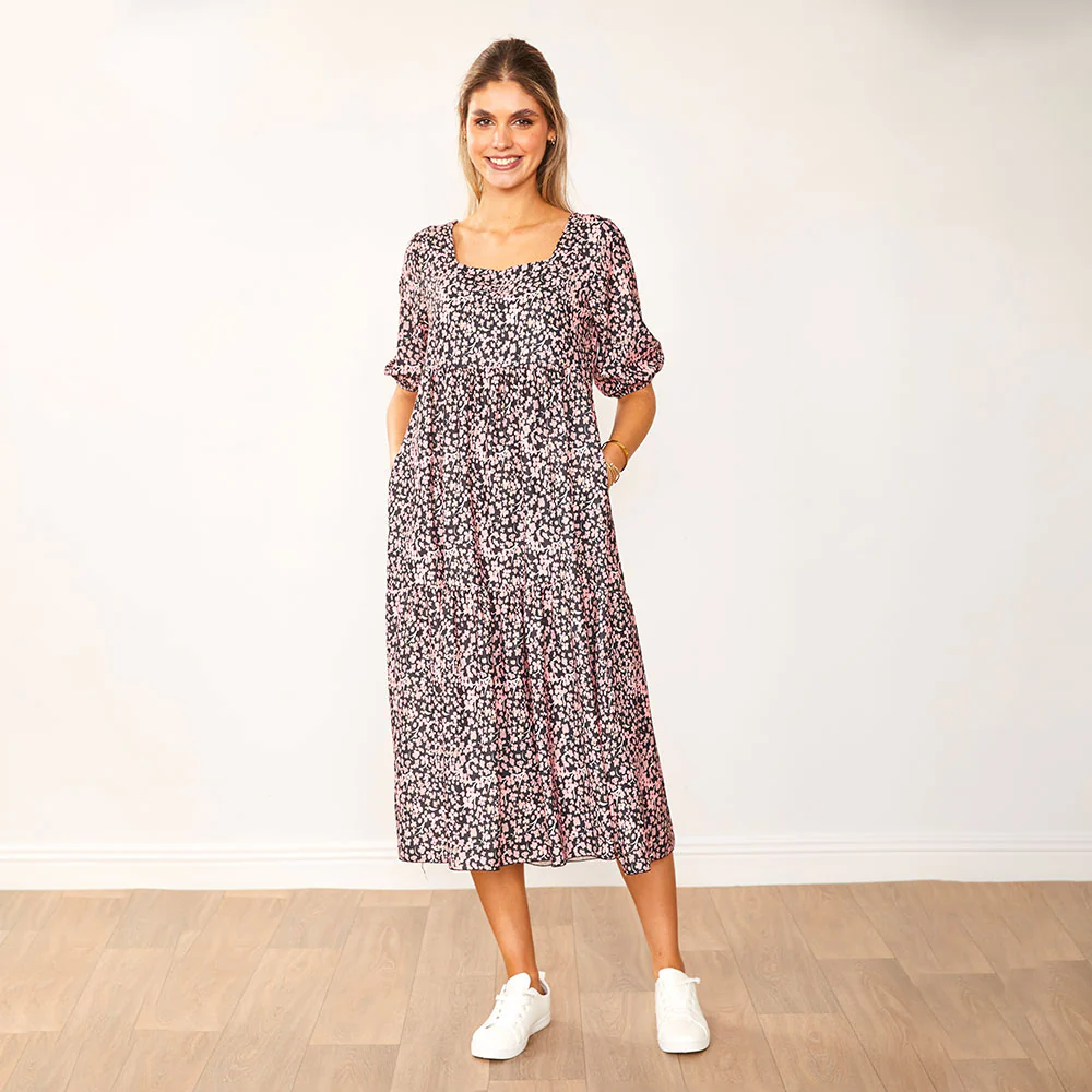 Delta Dress (Black Floral) - Image 4