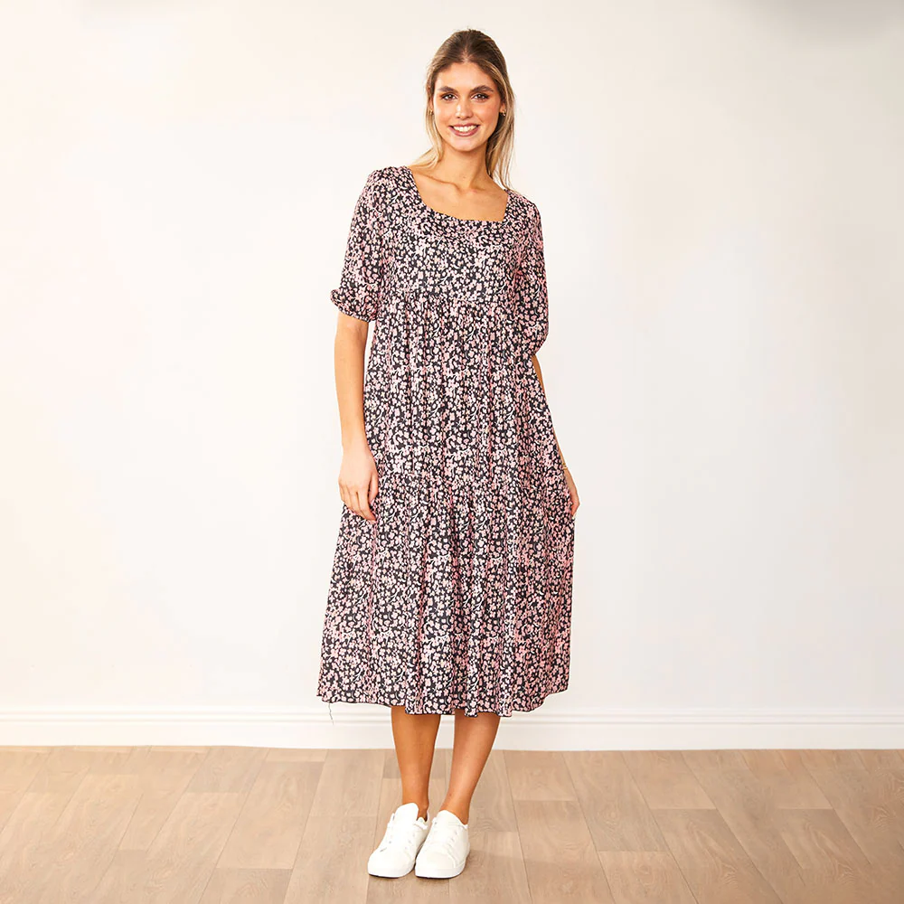 Delta Dress (Black Floral) - Image 6