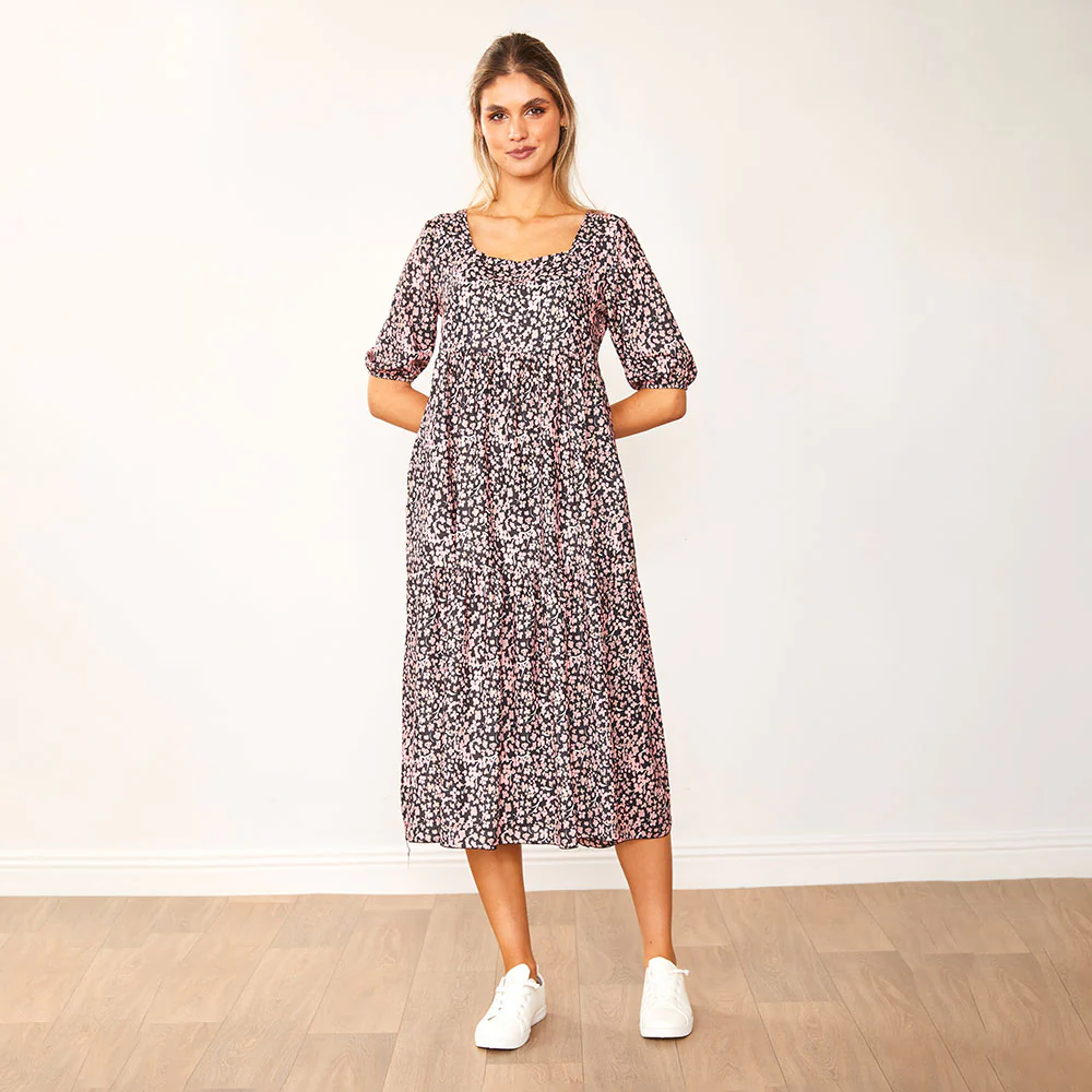 Delta Dress (Black Floral) - Image 7
