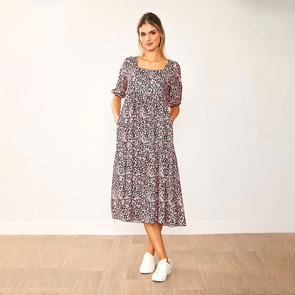 Delta Dress (Black Floral) - Image 9