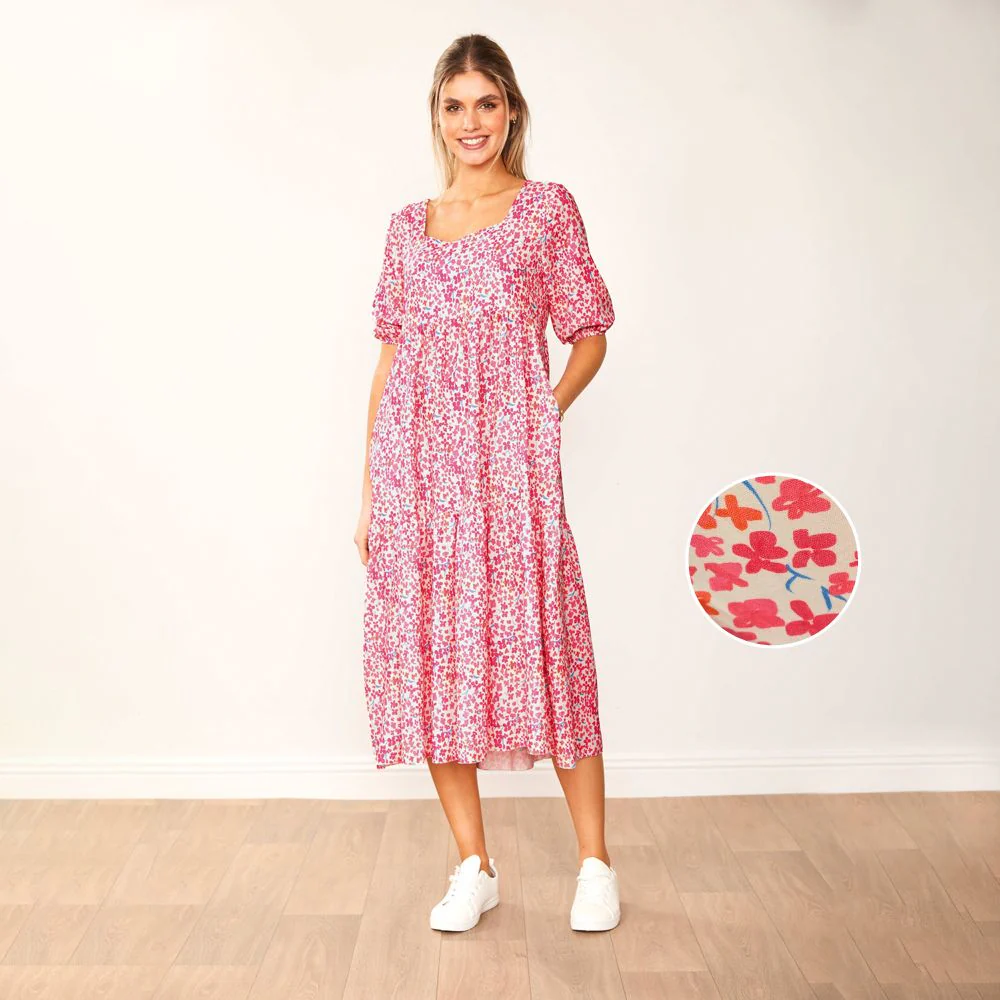 Delta Dress (Fuschia Floral)