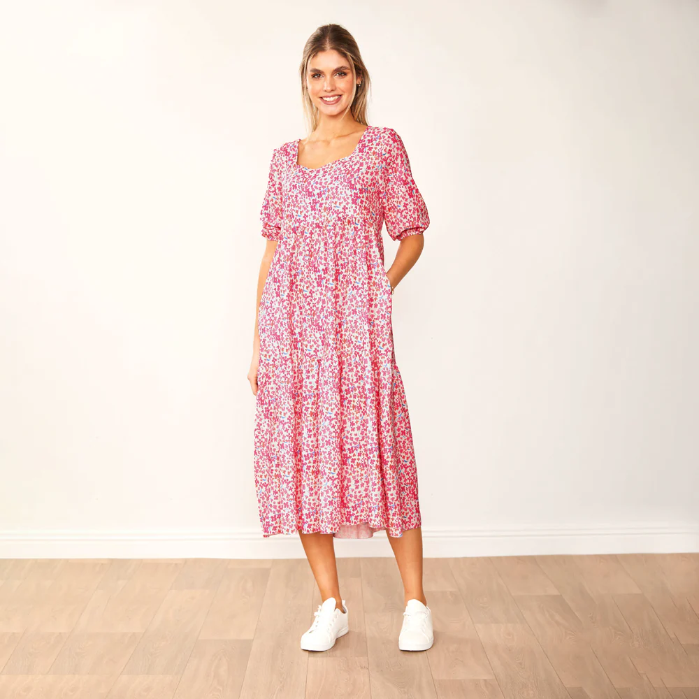 Delta Dress (Fuschia Floral) - Image 2