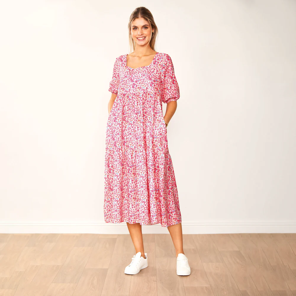 Delta Dress (Fuschia Floral) - Image 3