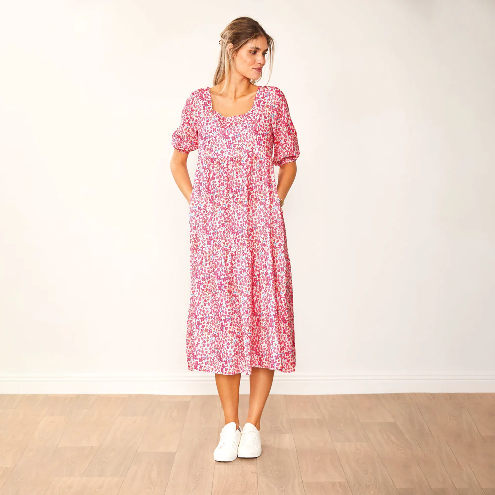 Delta Dress (Fuschia Floral) - Image 4