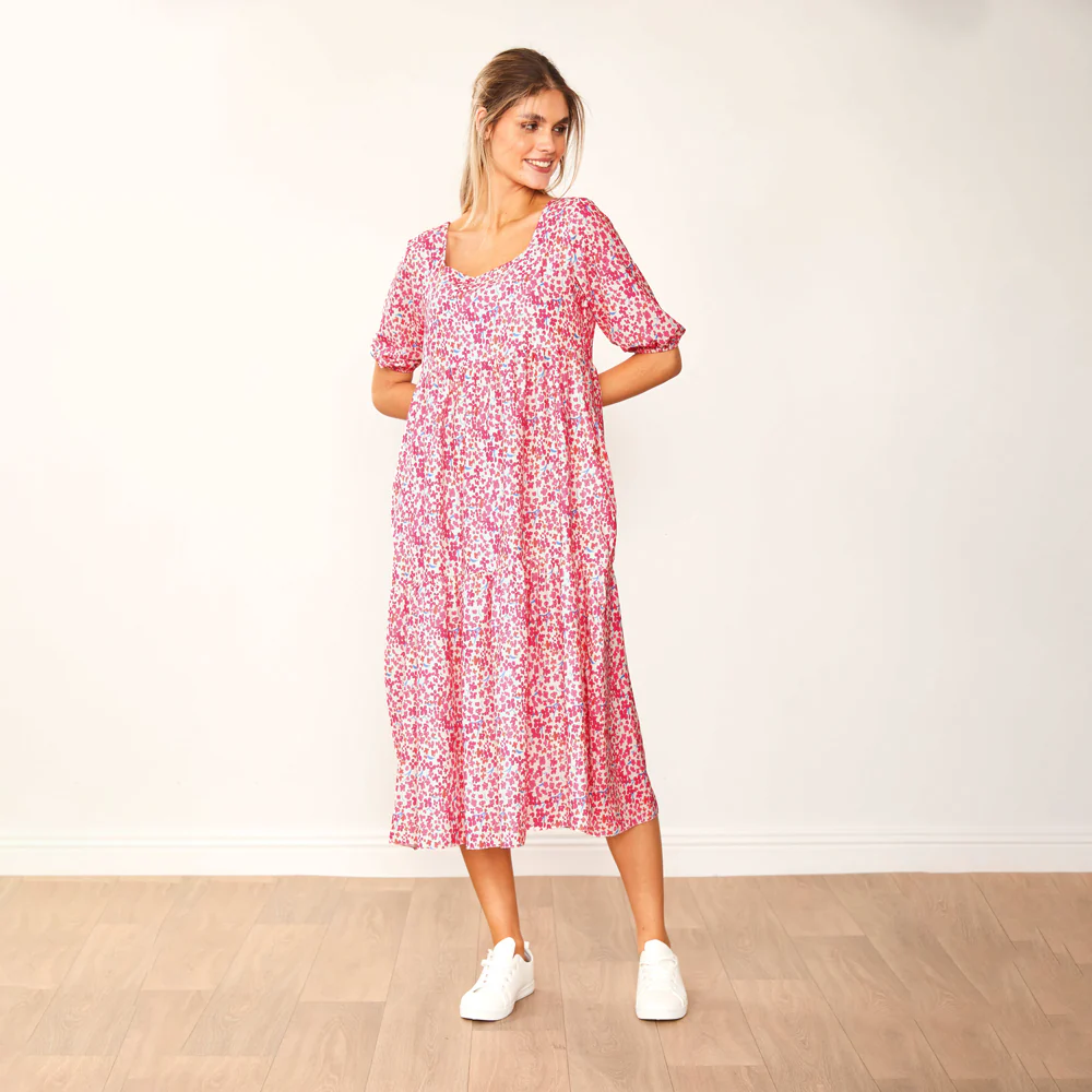 Delta Dress (Fuschia Floral) - Image 5