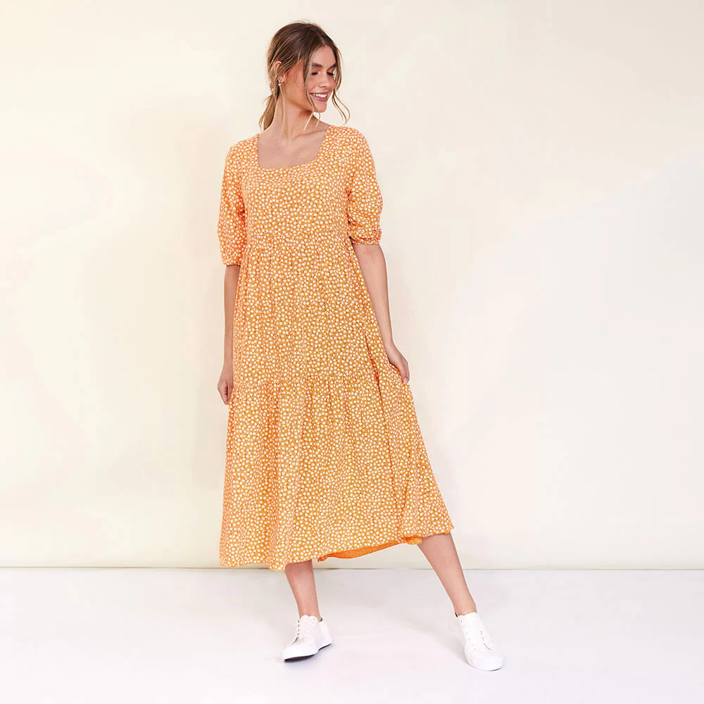 Delta Dress (Peach Floral)