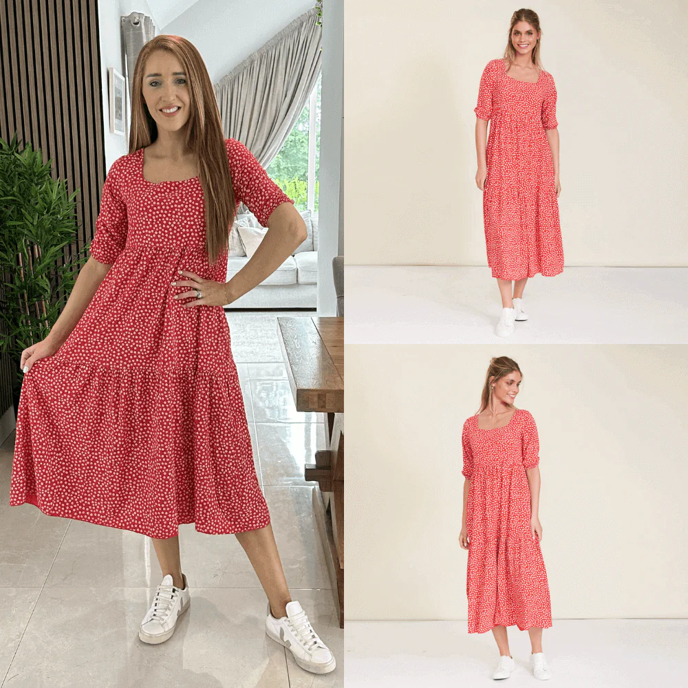 Delta Dress (Red Floral) - Image 2
