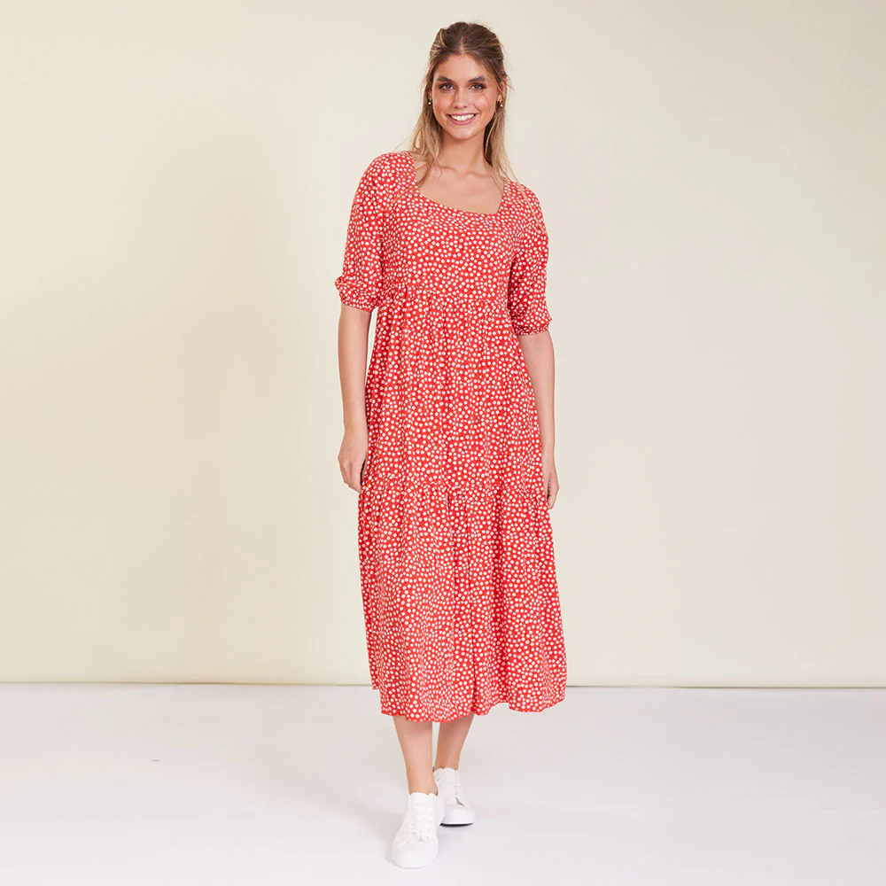 Delta Dress (Red Floral) - Image 5