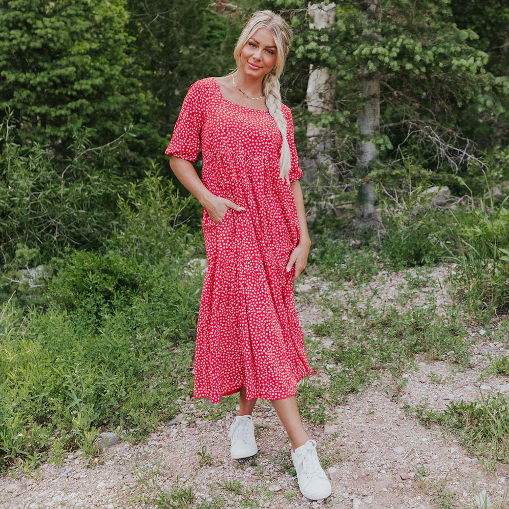 Delta Dress (Red Floral) - Image 7