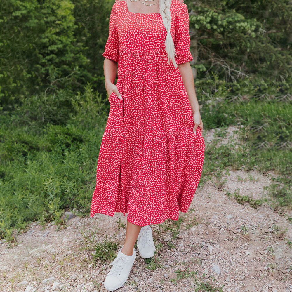 Delta Dress (Red Floral) - Image 8